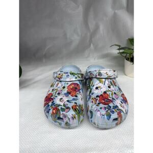 Vera Bradley Crocs Classic Sea Air Floral Women's Clogs Mineral Blue New Size 6
